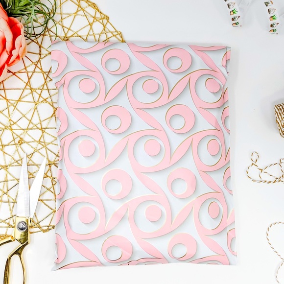 LAST PACK ‼️ 50 14X17 Pink Swirl Poly Mailers CLEARANCE - Picture 4 of 6